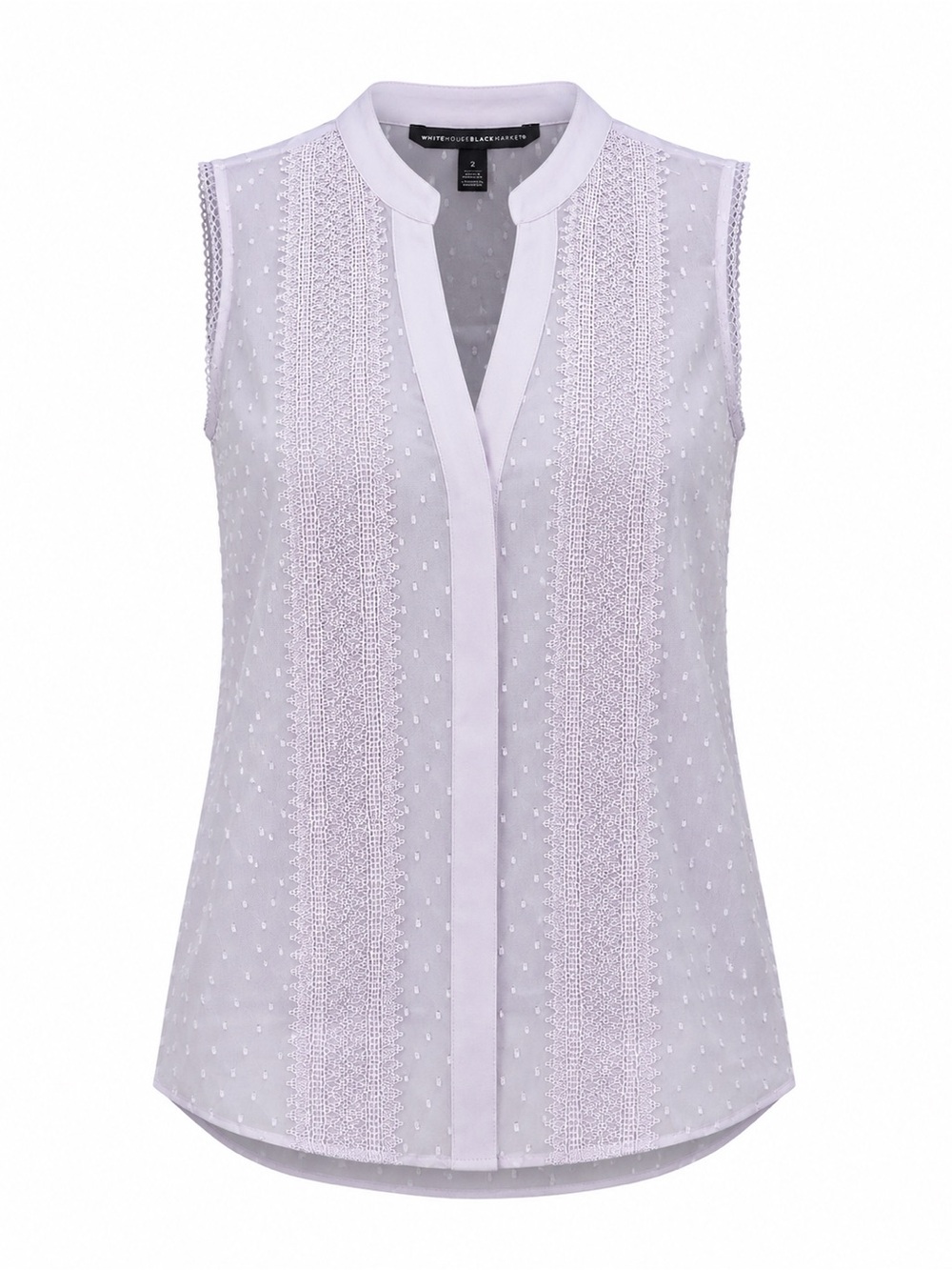 White House Black Market Sleeveless Lace Trim Blouse – Size 2